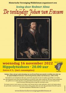 Lezing door Redmer Alma over de veelzijdige Johan van Ewsum